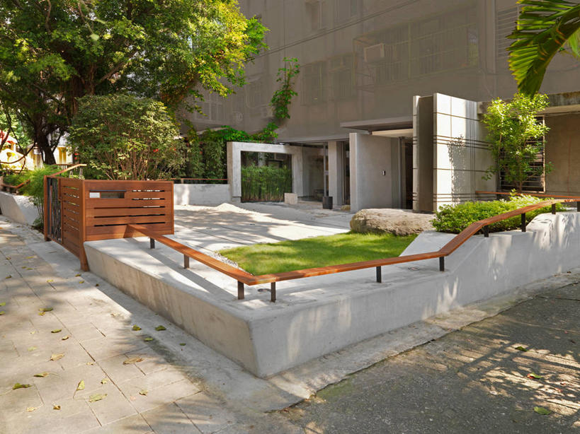 无人,栏杆,横图,室外,白天,建筑,台湾,日光,亚洲,地形,人行道,现代,草,建造,台北