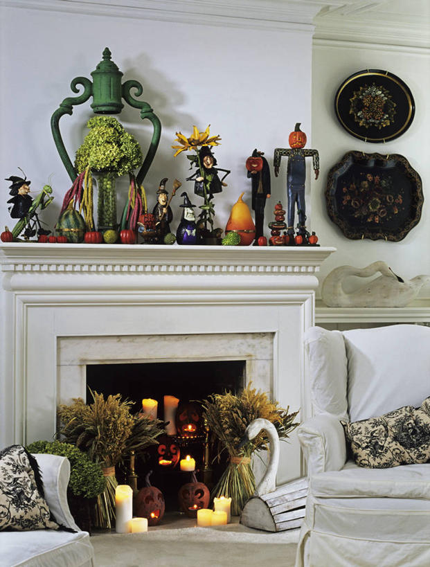 黑白,壁炉,地毯,天鹅,南瓜,蜡烛,椅子,节日,艺术,稻草人,现代,白色,黑色,枕头,万圣节,模具,古董,涂料,着色,收集,当代,塑造