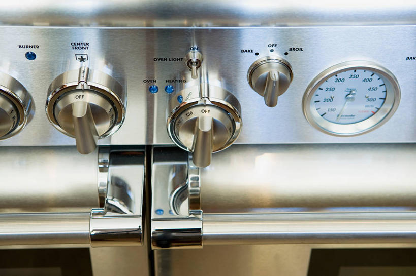 无人,家,横图,室内,特写,厨房,建筑,美国,不锈钢,烤炉,温度计,现代,建造,温度,控制,北美,加利福尼亚,用具,当代