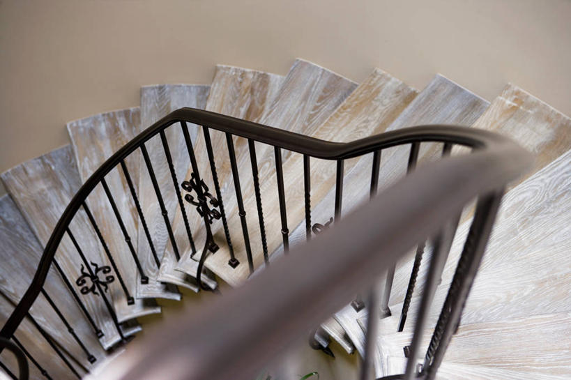 无人,栏杆,横图,室内,楼梯,建筑,美国,木制,建造,北美,加利福尼亚,橡树,铁艺