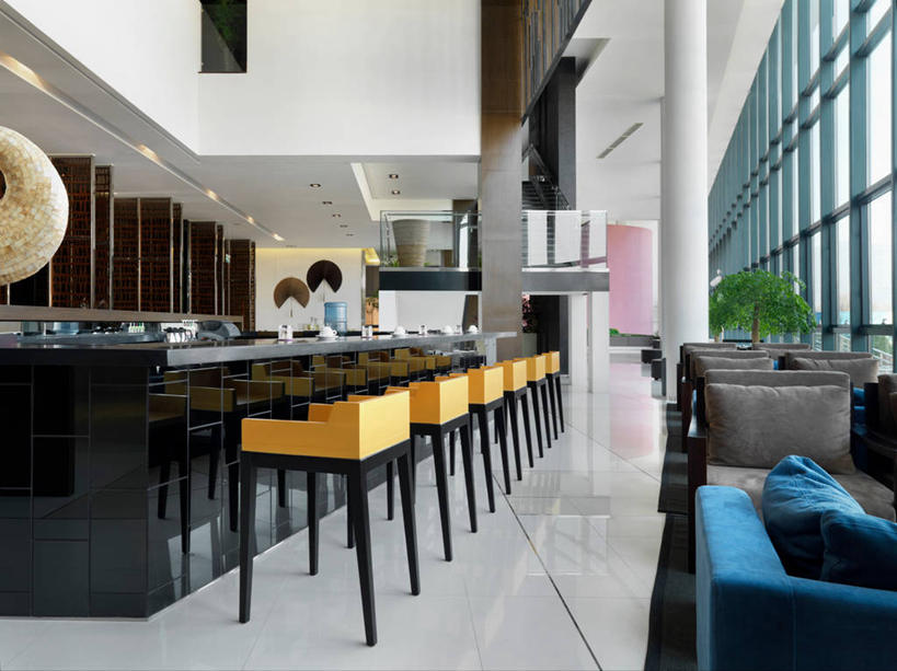 无人,酒吧,横图,室内,白天,家具,北京,日光,亚洲,现代,大厅,黄色,当代