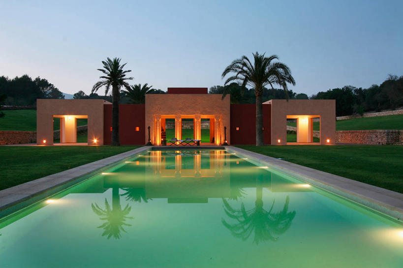 无人,游泳池,露台,横图,室外,水,阳台,西班牙,欧洲,球袋,院子,娱乐,现代,会所,黄昏,俱乐部,露天阳台,当代,社交