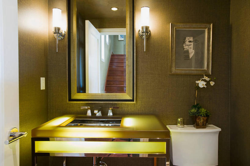 无人,家,横图,室内,浴室,建筑,美国,水槽,干净,现代,建造,北美,加利福尼亚,化妆室,铬合金,厕所,当代