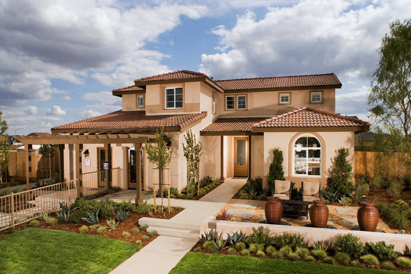 无人,家,横图,室外,白天,建筑,日光,美国,房屋,人行道,建造,北美,加利福尼亚,弗雷斯诺