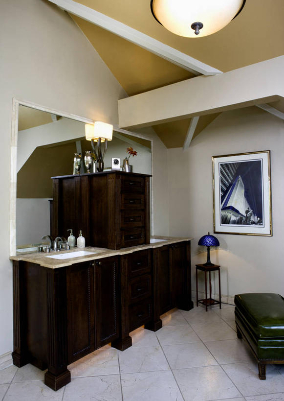 地板,镜子,浴室,瓷砖,洗手池,现代,当代