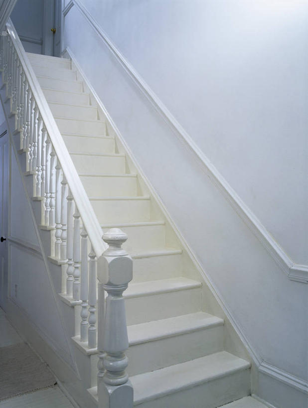 栏杆,楼梯,干净,台阶,白色,陡峭,宁静,明亮,简单,着色