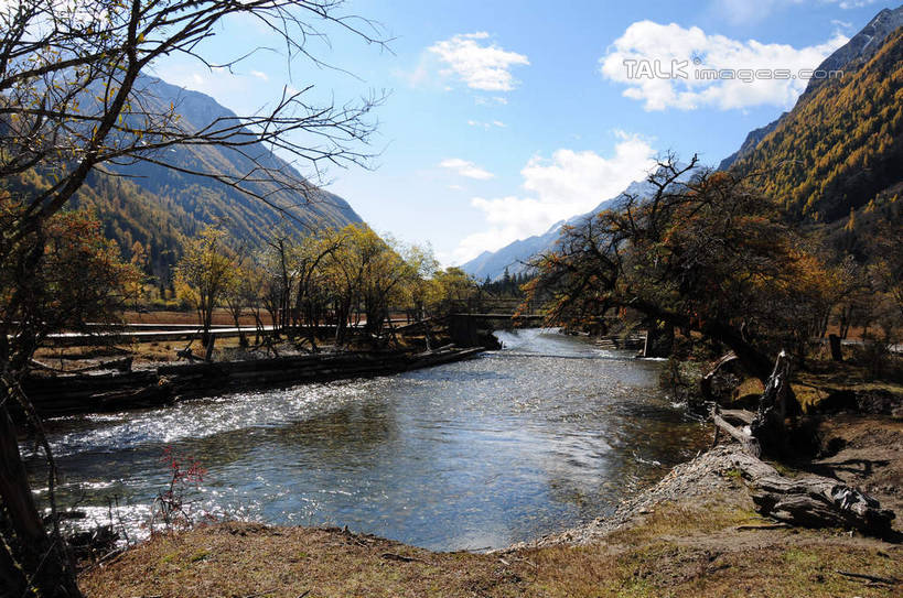 无人,横图,室外,白天,正面,旅游,度假,草地,草坪,河流,美景,山,树林,水,雪,雪山,植物,大雪,中国,亚洲,阴影,枯萎,光线,影子,河水,积雪,景观,山峰,水流,雪景,云,云朵,冬天,枯草,山峦,云彩,娱乐,草,树,树木,蓝色,绿色,白云,蓝天,天空,阳光,自然,天,享受,休闲,景色,放松,四川省,生长,成长,自然风光,东亚,四川,阿坝,中华人民共和国,西南地区,阿坝藏族羌族自治州,阿坝州,川,双桥沟,四姑娘山,彩图,shsgf1