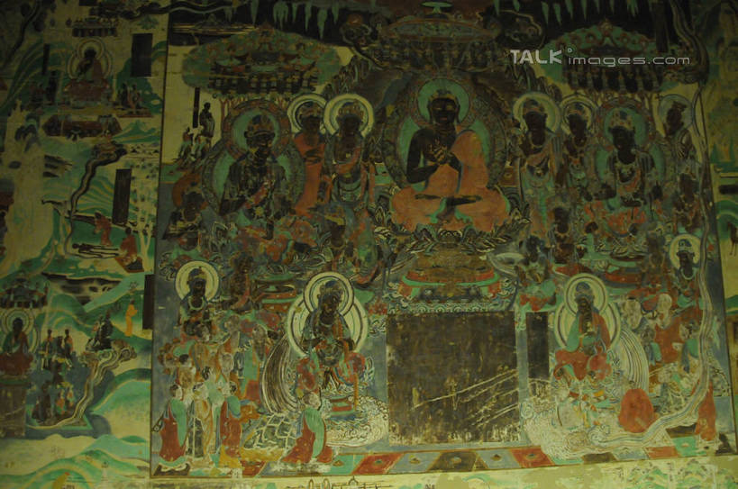 无人,博物馆,横图,室内,白天,正面,度假,绘画,美景,城市风光,城市,敦煌,中国,亚洲,研究,艺术,装饰,墙,景观,教育,文化,娱乐,壁画,墙壁,墙面,享受,休闲,景色,放松,展览,华丽,修饰,点缀,欣赏,陈列,东亚,甘肃,甘肃省,莫高窟,中华人民共和国,衬托,美观,雅致,雅观,西北地区,甘,酒泉,酒泉市,典藏,千佛洞,画画,彩图,shsgf1