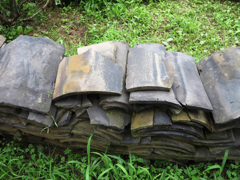 无人,横图,俯视,室外,特写,白天,草地,草坪,植物,建筑,春川,南怡岛,韩国,亚洲,一排,许多,整齐,瓦片,很多,瓦,草,排列,绿色,建造,堆,队列,东亚,屋瓦,大韩民国,江原道,春川市,彩图,高角度拍摄,道,shslj1