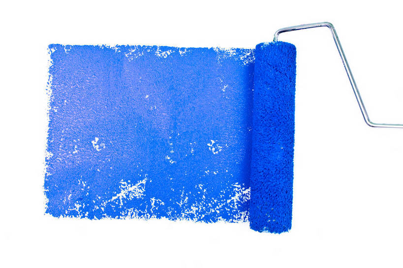 无人,横图,室内,特写,白天,白色背景,正面,装修,静物,装潢,一个,蓝色,粉刷,刷子,摄影,影棚,单个,油漆,滚筒刷,涂料,滚刷,彩图,影棚拍摄,拍摄,滚筒