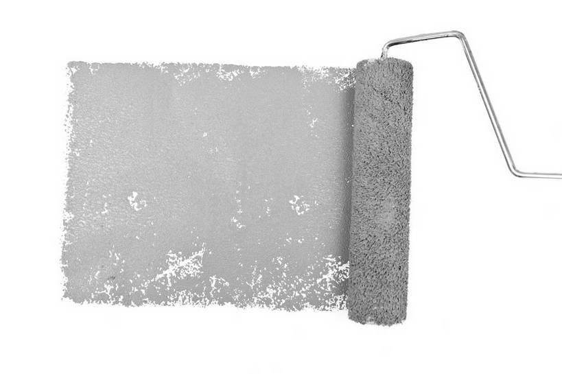 无人,横图,俯视,室内,特写,白天,白色背景,装修,静物,装潢,一个,灰色,粉刷,刷子,摄影,影棚,单个,油漆,滚筒刷,涂料,滚刷,彩图,高角度拍摄,影棚拍摄,拍摄,滚筒