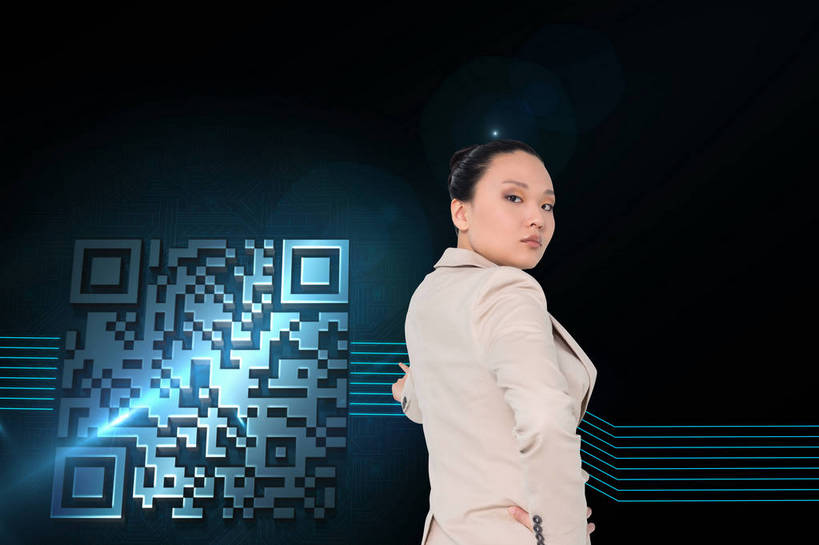 东方人,一个人,无人,商务人士,商务女性,站,横图,室内,白天,正面,数码,电子,科技,亚洲,仅一个年轻女性,仅一个女性,仅一个人,阴影,套装,光线,网络,信息,标签,符号,数字,光芒,高光,几何,计算机图形,合成,扭头,注视,黄种人,标识,观察,看,站着,转头,观看,条形码,电脑合成图,数码合成图,察看,合成图,关注,编码,商务装,条码,工薪阶层,二维码,写实,具体,具象,年轻女性,女人,女性,亚洲人,白领,上班族,站立,半身,彩图,商业,二维条码