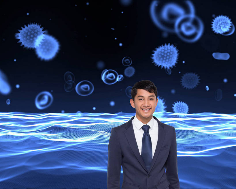 东方人,一个人,无人,商务人士,商务男性,站,笑,微笑,露齿笑,横图,室内,白天,正面,衬衫,数码,科技,微生物,亚洲,仅一个男性,仅一个人,阴影,波纹,套装,梦幻,曲折,弯曲,发光,反射,光束,网络,医学,影子,领带,光亮,高光,几何,计算机图形,合成,注视,黄种人,仅一个年轻男性,蓝色,黑色,观察,看,站着,生物,蜿蜒,观看,电脑合成图,数码合成图,察看,医疗,病毒,生物学,未来,象征,庄重,合成图,关注,发亮,商务装,身份,工薪阶层,憧憬,写实,具体,具象,正式,地位,寄生,生命体,生物病毒,男人,男性,年轻男性,亚洲人,白领,上班族,站立,半身,彩图,衬衣