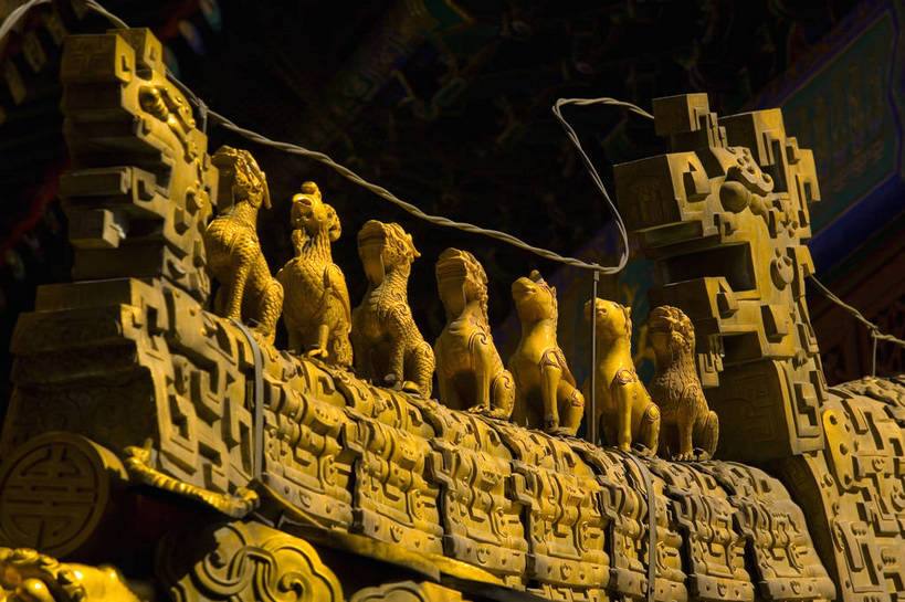 横图,室外,白天,建筑,中国,亚洲,地砖,房屋,历史,古代,金色,旅游胜地,摄影,宗教,佛教,东亚,佛陀,藏传佛教,中华人民共和国,河北省,承德,古远,彩图,庙,普陀宗乘之庙,外八庙,小布达拉宫,bj174