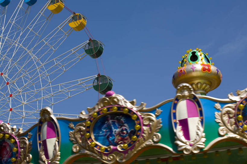 横图,室外,白天,城市风光,建筑,路,游乐场,大连,中国,亚洲,海边,摩天轮,旅游胜地,摄影,东亚,辽宁,中华人民共和国,海,彩图,星海公园,bj174