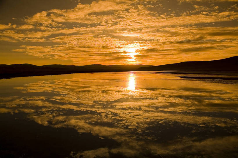 横图,室外,白天,秋季,沙漠,山脉,坝上,中国,亚洲,高原,晚霞,云朵,火烧云,倒影,旅游胜地,摄影,东亚,内蒙古,中华人民共和国,砂石,秋,秋天,夕阳,彩图,bj174