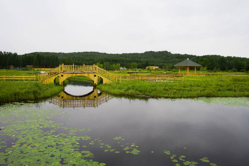 公园,横图,彩色,室外,白天,草地,草原,美景,坝上,中国,亚洲,亭子,池塘,景观,桥,绿色,自然,景色,摄影,自然风光,东亚,塞罕坝,中华人民共和国,华北地区,河北,河北省,冀,承德,承德市,围场县,围场满族蒙古族自治县,塞罕坝国家森林公园,bj174
