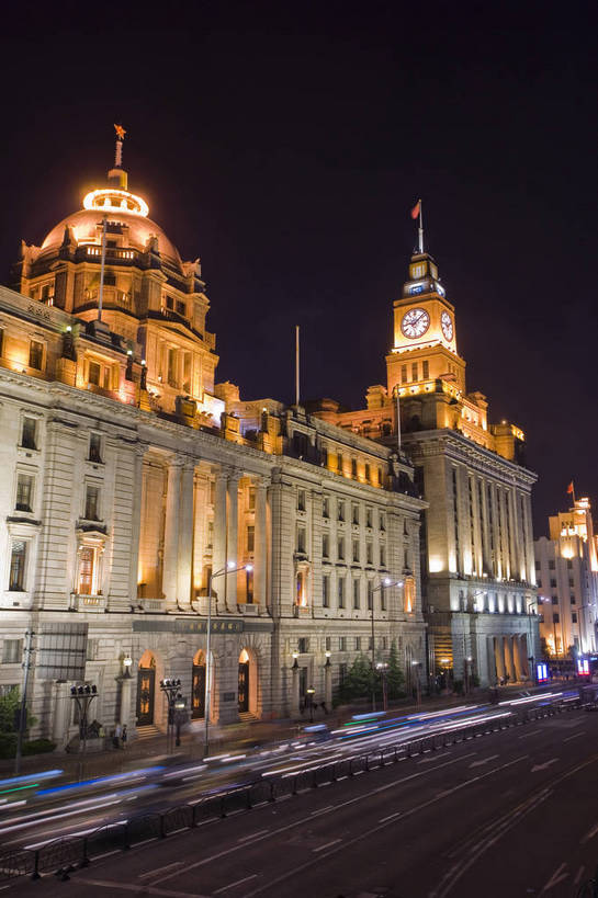 竖图,彩色,室外,大厦,建筑,上海,中国,亚洲,灯光,外滩,摄影,欧式建筑,东亚,中华人民共和国,傍晚,大楼,bj174