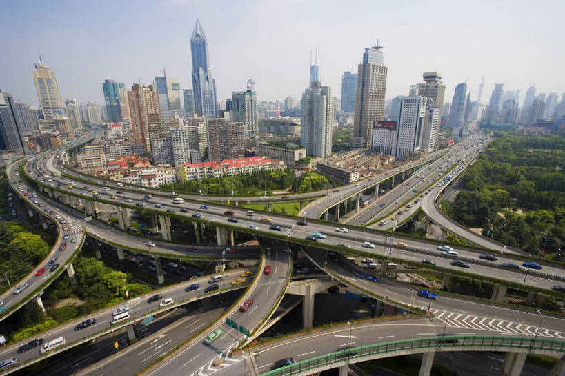横图,全景,俯视,彩色,白天,美景,城市风光,大桥,道路,建筑,街道,立交桥,路,桥梁,公路,上海,中国,亚洲,景观,高架,建筑群,桥,车流,交通,现代建筑,延安路高架,景色,运输,摄影,高架桥,立体交通,东亚,高架道路,跨线桥,中华人民共和国,马路,bj174