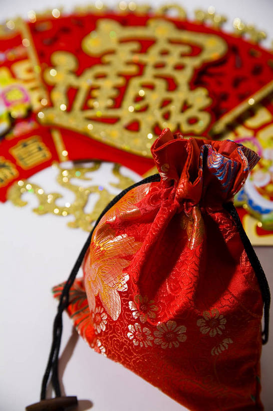 无人,竖图,彩色,室内,静物,礼物,中国,装饰,布袋,图片,艺术品,装饰品,两个,贴画,竖,摄影,礼品,中国文化,东亚,影棚拍摄,传统文化,bj174