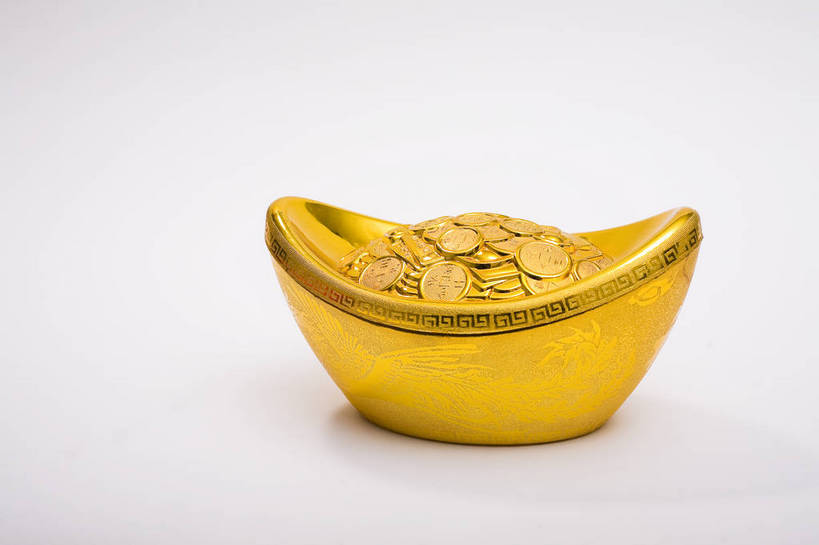 无人,横图,彩色,室内,特写,静物,中国,图片,装饰品,一个,饰品,财富,摄影,金元宝,单个,中国文化,东亚,影棚拍摄,元宝,传统文化,bj174