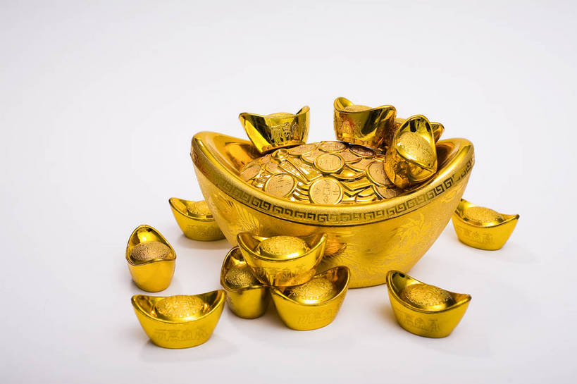 无人,横图,彩色,室内,特写,静物,中国,许多,图片,很多,装饰品,饰品,多个,财富,摄影,金元宝,中国文化,东亚,影棚拍摄,元宝,传统文化,bj174