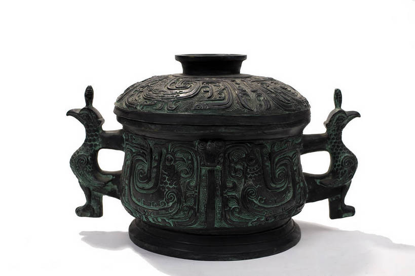 横图,彩色,静物,金属制品,中国,金属,雕刻,图片,文化遗产,艺术品,历史,文物,装饰品,古代,一个,摄影,单个,古董,中国文化,东亚,青铜,青铜器,古远,古代文明,美术工艺,影棚拍摄,传统文化,青铜制品,簋,礼器,bj174