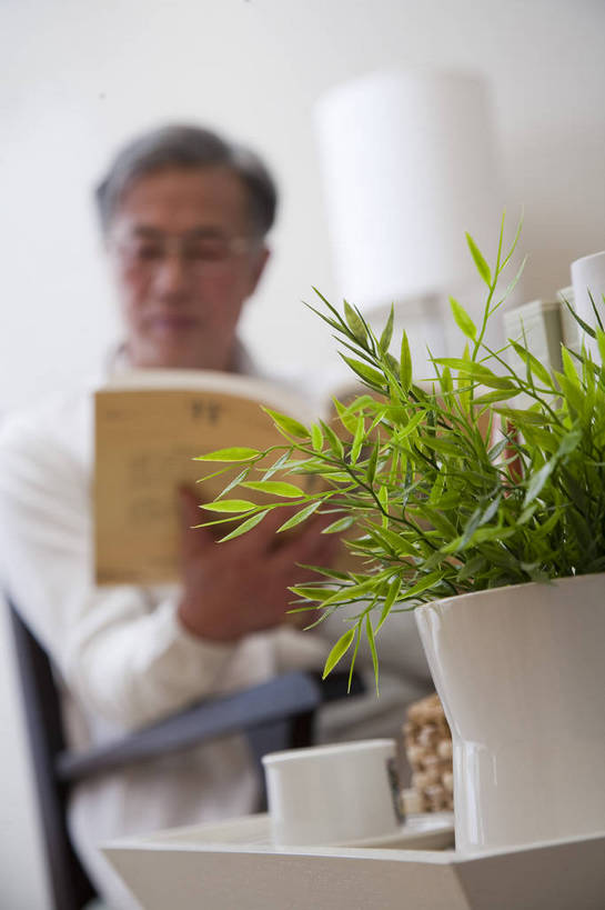 东方人,老年人,五官,脸,头发,家庭,笑,竖图,彩色,室内,正面,阅读,书房,北京,中国,亚洲,图片,眼镜,盆景,休闲装,黑色,绿色植物,享受,休闲,健康,舒服,温暖,温馨,一家人,家居,摄影,生活方式,和睦,毛发,气氛,居室,老年男性,男人,男性,中国人,茶杯,坐着,半身,爱,愉快,融洽,bj174