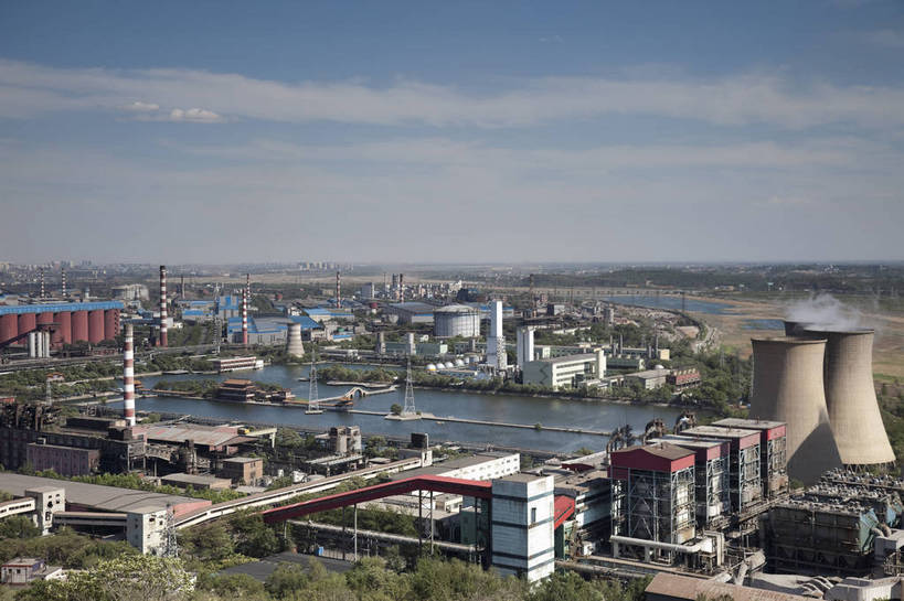 无人,工厂,横图,室外,白天,旅游,北京,中国,设备,现代,工业,经济,冶炼,东亚,繁荣,炼钢,旅行,制造厂,生产工厂,首钢,高炉,冶炼设备,bj174