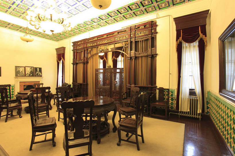 无人,横图,彩色,室内,特写,白天,旅游,度假,名胜古迹,家具,标志建筑,城市,地标,建筑,中国,遗迹,建筑群,古典,古迹,文物,娱乐,建设,古建筑,大堂,历史建筑,享受,休闲,旅游胜地,放松,摄影,中国文化,古文明,辽宁,沈阳,张氏帅府,传统文化,bj174