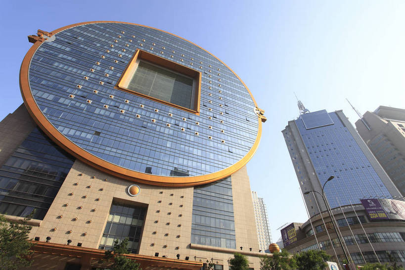 无人,横图,彩色,室外,特写,白天,仰视,城市,建筑,中国,图片,景观,现代建筑,摩天大厦,商务楼,摄影,辽宁,沈阳,高楼,商业中心,方圆大厦,bj174