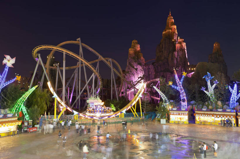 公园,游乐园,横图,彩色,室外,旅游,度假,名胜古迹,标志建筑,地标,建筑,夜景,北京,中国,遗迹,图片,景观,古迹,文物,娱乐,建设,古建筑,享受,休闲,旅游胜地,放松,摄影,游乐设施,儿童乐园,公共场所,欢乐谷,古文明,灯火辉煌,bj174