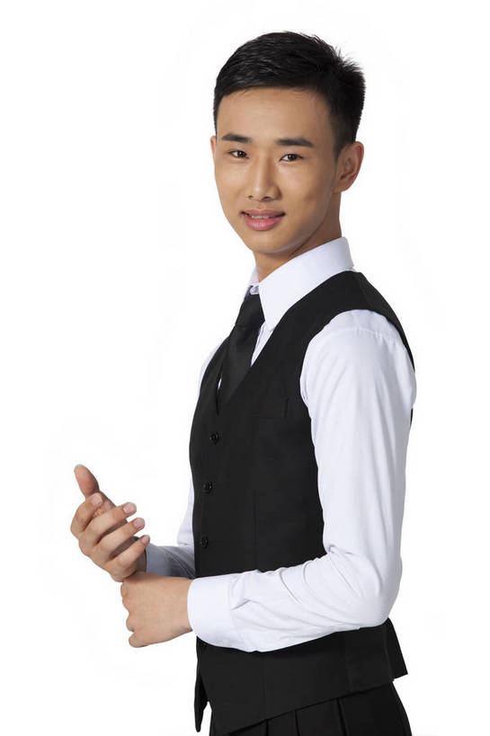 东方人,站,微笑,竖图,彩色,室内,白天,抠图,白色背景,侧面,时尚,北京,中国,仅一个人,图片,健康,活力,可爱,自信,摄影,青春,国标舞,端庄,乐观,男人,男性,年轻男性,亚洲人,中国人,年轻人,舞蹈演员,半身,影棚拍摄,礼服,愉快,bj174