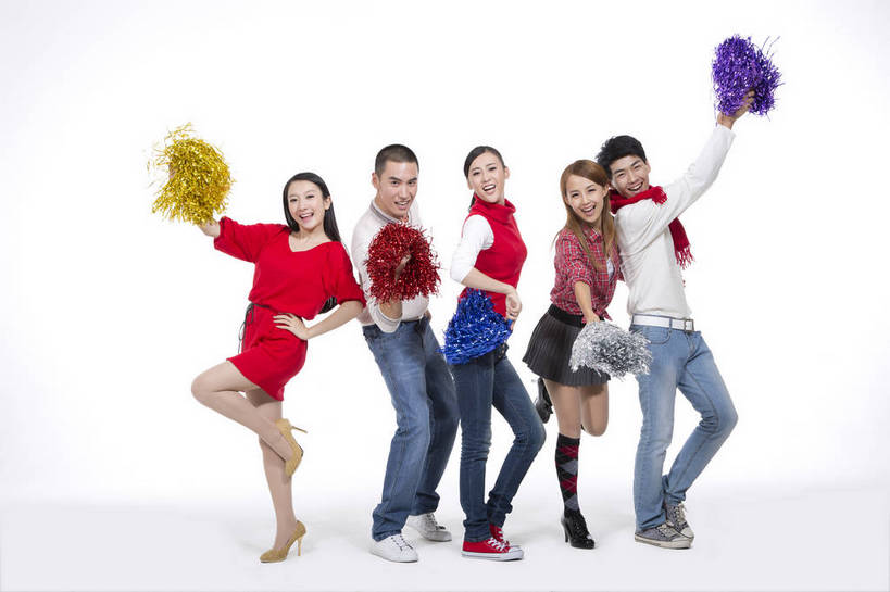 东方人,伙伴,跳,横图,彩色,室内,白天,抠图,白色背景,正面,侧面,时尚,跳舞,合作,团队,北京,中国,五个人,节日,庆祝,图片,许多人,文化,彩带,一群人,庆典,休闲,喜庆,休闲服,活力,可爱,美女,摄影,生活方式,舞动,纪念,青春,同伴,乐观,友情,男人,男性,年轻男性,年轻女性,女人,女性,亚洲人,中国人,年轻人,全身,影棚拍摄,高兴,愉快,bj174