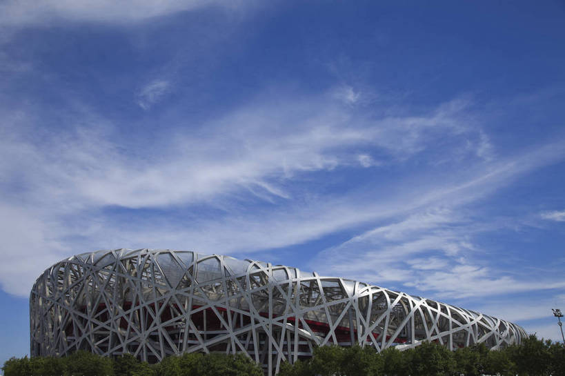 无人,公园,横图,彩色,室外,白天,旅游,城市风光,城市,建筑,北京,中国,鸟巢,图片,建筑群,辉煌,现代建筑,旅游胜地,摄影,文明,发展,国家体育场,奥运场馆,繁荣,旅行,奥林匹克公园,bj174