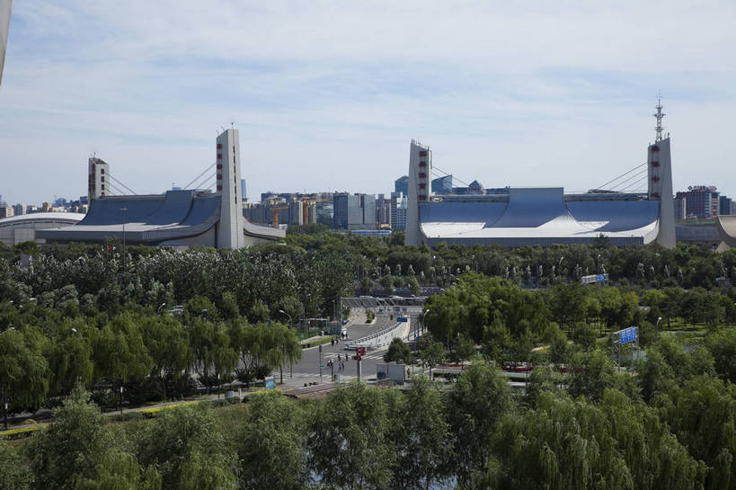 无人,公园,广场,横图,彩色,室外,白天,旅游,办公楼,树林,城市风光,城市,大厦,建筑,北京,中国,图片,建筑群,辉煌,现代建筑,场馆,旅游胜地,摄影,文明,发展,繁荣,旅行,奥林匹克公园,bj174