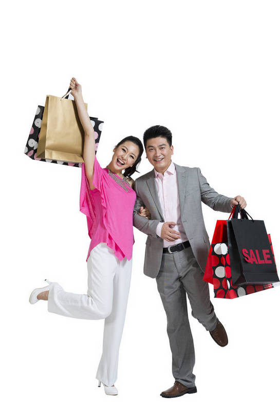 东方人,中年人,两个人,夫妻,站,跳,笑,竖图,彩色,室内,白天,留白,抠图,白色背景,正面,侧面,爱情,购物,时尚,兴奋,成功,北京,中国,勾,挽,图片,购物袋,浪漫,指点,休闲装,现代,亲昵,休闲,成熟,可爱,美女,自信,勾着,摄影,生活方式,青春,优雅,挽着,乐观,男人,男性,年轻男性,年轻女性,女人,女性,亚洲人,中国人,年轻人,胳膊,手臂,情侣,跳跃,全身,影棚拍摄,愉快,胳臂,bj174