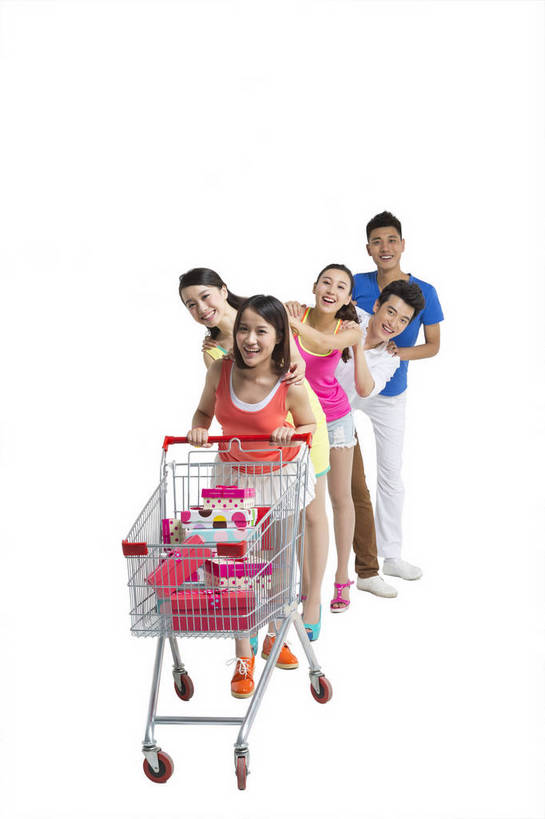 东方人,伙伴,朋友,站,笑,竖图,彩色,室内,白天,留白,抠图,白色背景,正面,购物,时尚,快乐,友谊,幸福,合作,团队,礼盒,购物车,北京,中国,五个人,图片,推车,纸盒,许多人,休闲装,现代,排队,一列,一群人,休闲,放松,活力,美女,自信,短裙,摄影,生活方式,青春,同伴,动感,乐观,友情,男人,男性,年轻男性,年轻女性,女人,女性,亚洲人,中国人,年轻人,全身,影棚拍摄,愉快,bj174