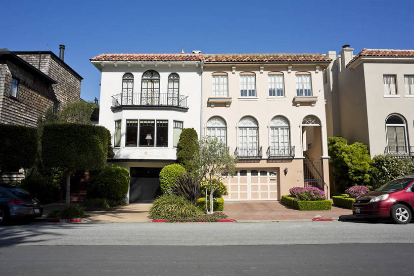 无人,花园,横图,彩色,室外,白天,旅游,草地,草坪,别墅,城市风光,标志建筑,城市,道路,地标,建筑,路,汽车,美国,房屋,建筑群,古典,生活,建设,树木,绿色,白云,风景,蓝天,天空,休闲,路面,安静,摄影,停放,晴天,风光,安逸,都市风光,私家车,外景,惬意,旧金山,加州,加利福尼亚州,三藩市,旅行,bj174