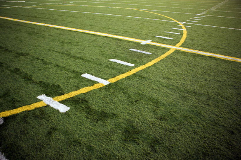 无人,足球场,体育馆,运动场,横图,室外,白天,运动,橄榄球,草地,格子,球场,体育场,草,绿色,白色,摄影,运动馆,彩图,全框架,bj175