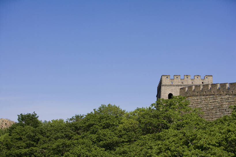 无人,横图,室外,白天,旅游,度假,名胜古迹,山,标志建筑,地标,建筑,北京,长城,中国,亚洲,遗迹,古迹,历史,文物,娱乐,建设,城墙,古建筑,天空,地标建筑,享受,休闲,旅游胜地,放松,摄影,宁静,中国文化,古文明,东亚,远古,万里无云,古代文明,慕田峪长城,彩图,传统文化,bj175