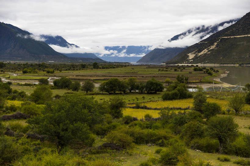 无人,横图,室外,白天,旅游,度假,草地,河流,美景,山,山脉,水,植物,中国,亚洲,曲折,地形,景观,陆地,山坡,云,山谷,娱乐,西藏,草,树,绿色,风景,天空,自然,平原,享受,休闲,景色,放松,茂密,摄影,茂盛,宁静,环境,清新,自然风光,东亚,西藏自治区,地貌,青藏高原,坎坷,崎岖,地质学,自然地理,彩图,旅行,错高湖,广角,bj175