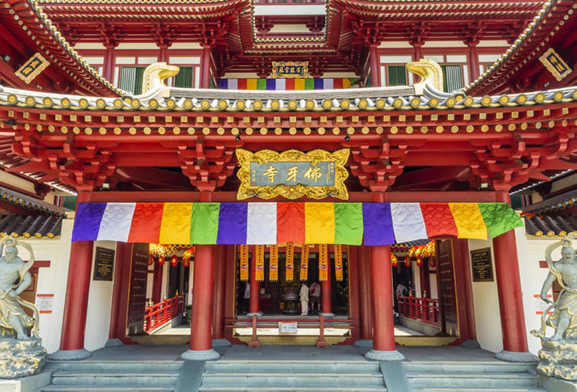 寺庙,横图,室外,白天,新加坡,亚洲,唐人街,宗教,建造,佛教,bj175