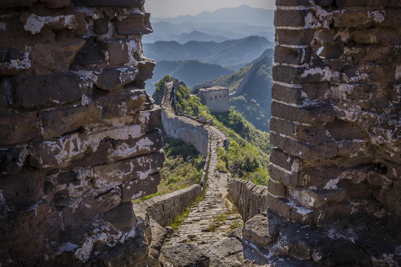 横图,室外,白天,山,长城,中国,墙,地形,风景,天空,东亚,河北省,金山岭,bj175