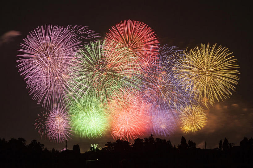 横图,室外,夜晚,爆炸,日本,亚洲,天空,焰火,夏天,东亚,本州,本州岛,日本国,中部地方,新潟,新潟县,bj175
