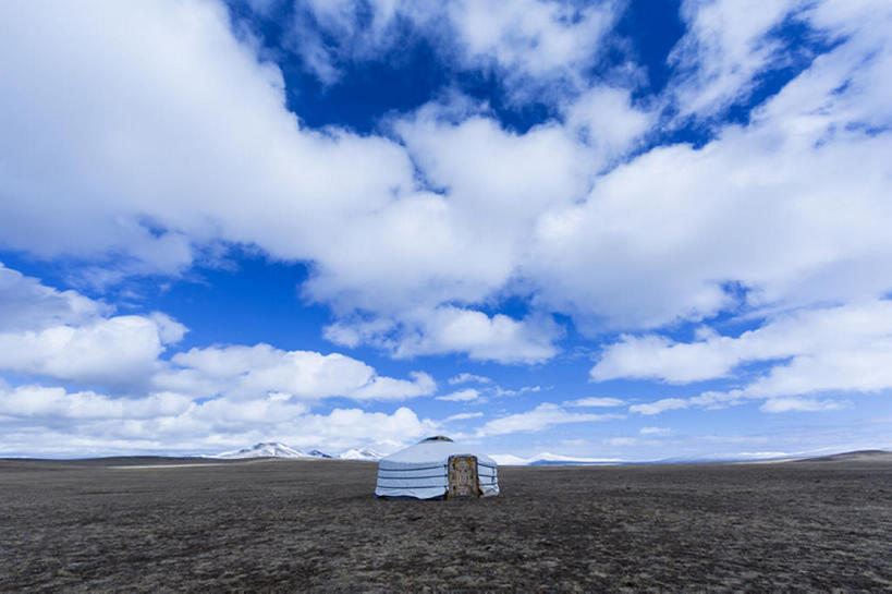 横图,室外,白天,山,亚洲,地形,风景,天空,平原,蒙古包,bj175