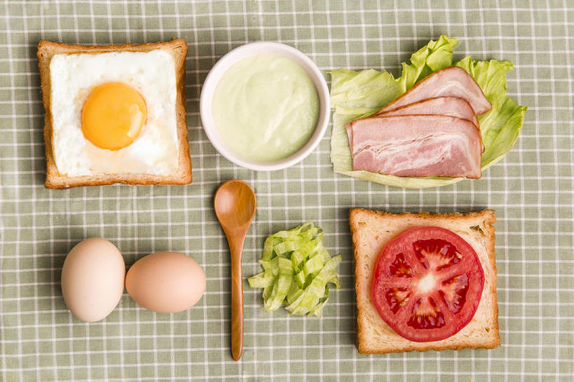 点心,面包,无人,横图,俯视,早餐,蔬菜,西红柿,静物,中国,亚洲,切开,莴苣,鸡蛋,煎蛋,肉,美味,食品,面点,饮品,营养,吐司,酸奶,饮食,餐饮,食物,糕点,饮料,餐巾,汤匙,碗,切,摄影,法式面包,可口,清新,横截面,剖面,午餐肉,吐司面包,东亚,切面,健康食物,适口,彩图,多士,听型面包,bj175