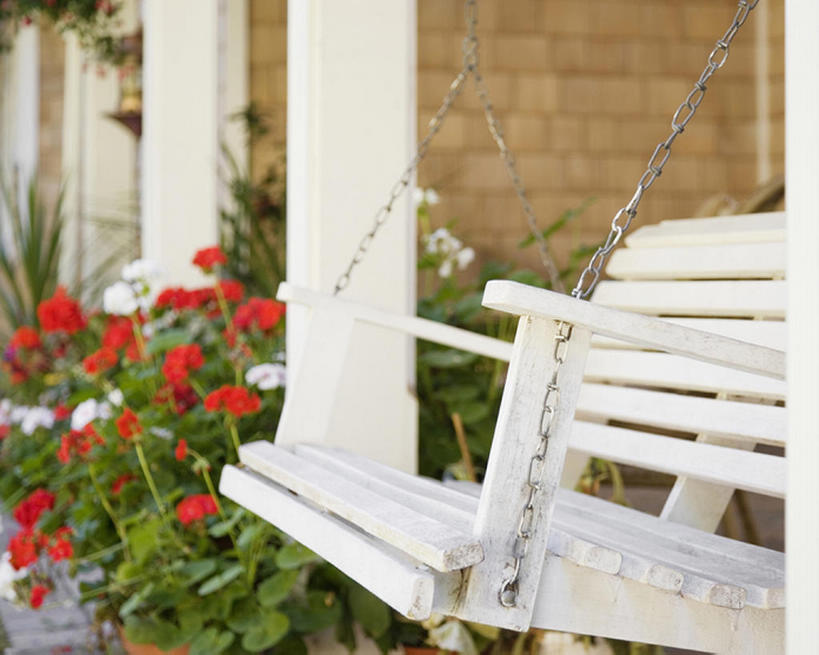 无人,家,横图,室外,白天,椅子,华盛顿,美国,房屋,花,荡秋千,放松,摄影,房地产,彩图,门廊,bj175