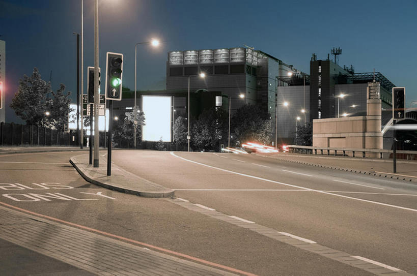 无人,横图,室外,夜晚,城市,建筑,街道,路,路灯,伦敦,红绿灯,大街,路口,交通,现代,英格兰,摄影,绿灯,照亮,都市风光,东伦敦,彩图,当代,bj175